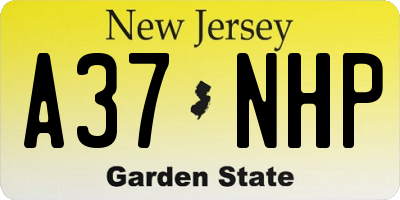 NJ license plate A37NHP