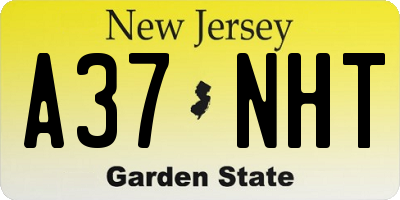 NJ license plate A37NHT