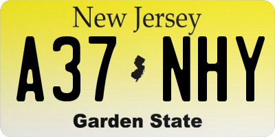 NJ license plate A37NHY