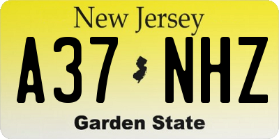 NJ license plate A37NHZ