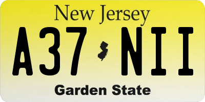 NJ license plate A37NII