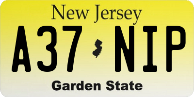 NJ license plate A37NIP