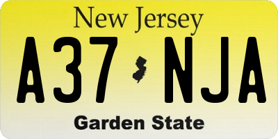 NJ license plate A37NJA