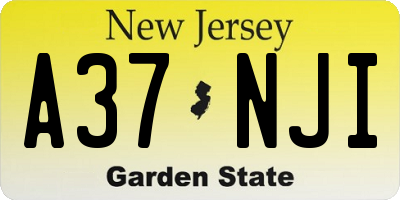 NJ license plate A37NJI