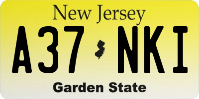 NJ license plate A37NKI