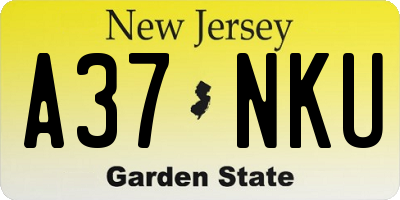 NJ license plate A37NKU