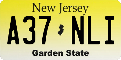 NJ license plate A37NLI