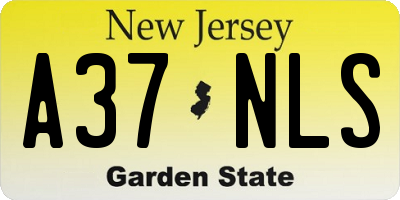 NJ license plate A37NLS