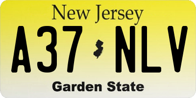 NJ license plate A37NLV