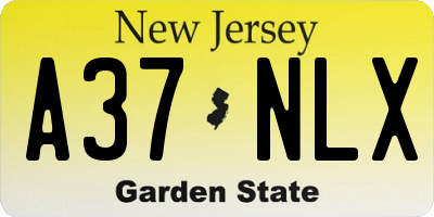 NJ license plate A37NLX