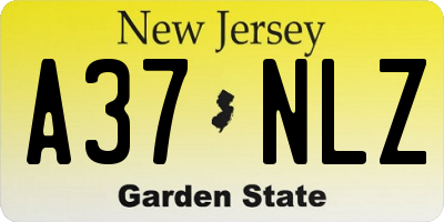 NJ license plate A37NLZ