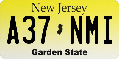 NJ license plate A37NMI