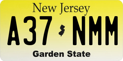 NJ license plate A37NMM