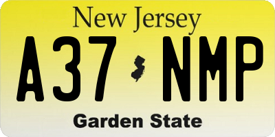 NJ license plate A37NMP