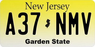 NJ license plate A37NMV