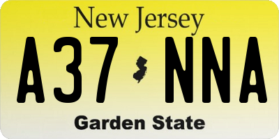 NJ license plate A37NNA
