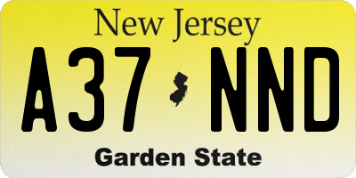 NJ license plate A37NND