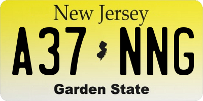 NJ license plate A37NNG
