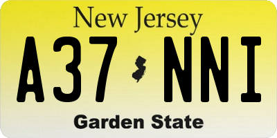 NJ license plate A37NNI