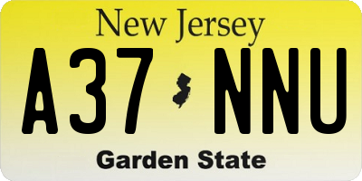 NJ license plate A37NNU
