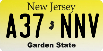 NJ license plate A37NNV