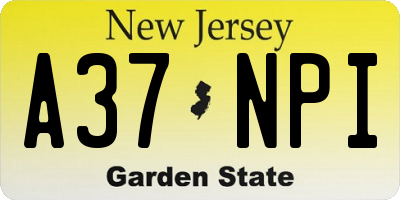 NJ license plate A37NPI