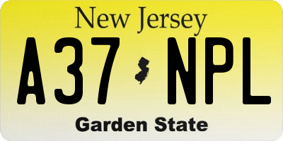 NJ license plate A37NPL