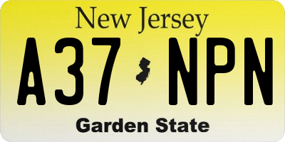 NJ license plate A37NPN