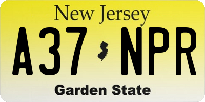 NJ license plate A37NPR