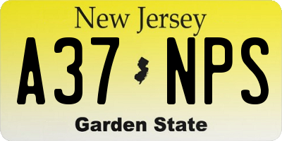 NJ license plate A37NPS