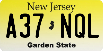 NJ license plate A37NQL