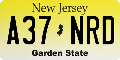 NJ license plate A37NRD