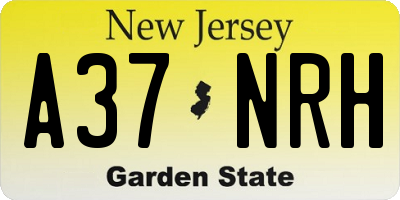 NJ license plate A37NRH