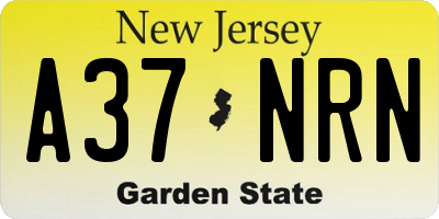 NJ license plate A37NRN