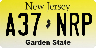 NJ license plate A37NRP