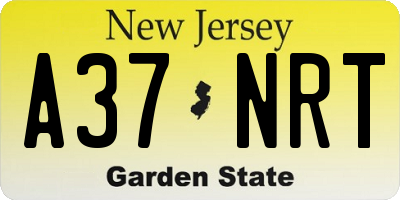 NJ license plate A37NRT