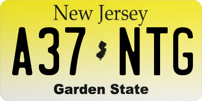 NJ license plate A37NTG