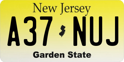NJ license plate A37NUJ