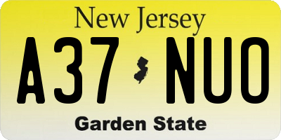 NJ license plate A37NUO