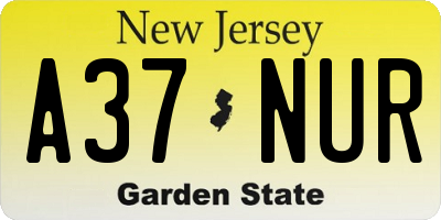 NJ license plate A37NUR