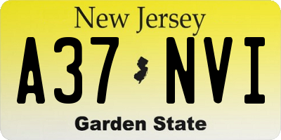 NJ license plate A37NVI