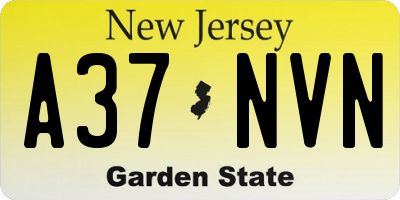 NJ license plate A37NVN
