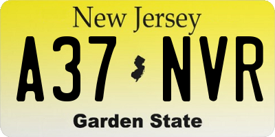 NJ license plate A37NVR