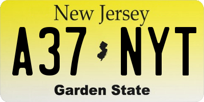 NJ license plate A37NYT