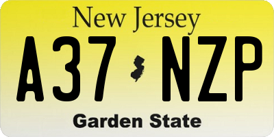 NJ license plate A37NZP