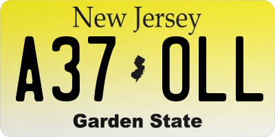 NJ license plate A37OLL