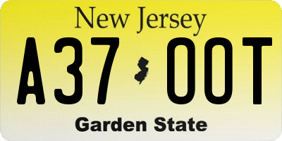 NJ license plate A37OOT