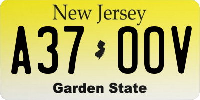 NJ license plate A37OOV