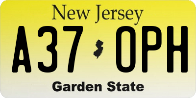 NJ license plate A37OPH