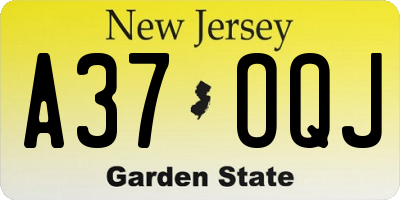 NJ license plate A37OQJ
